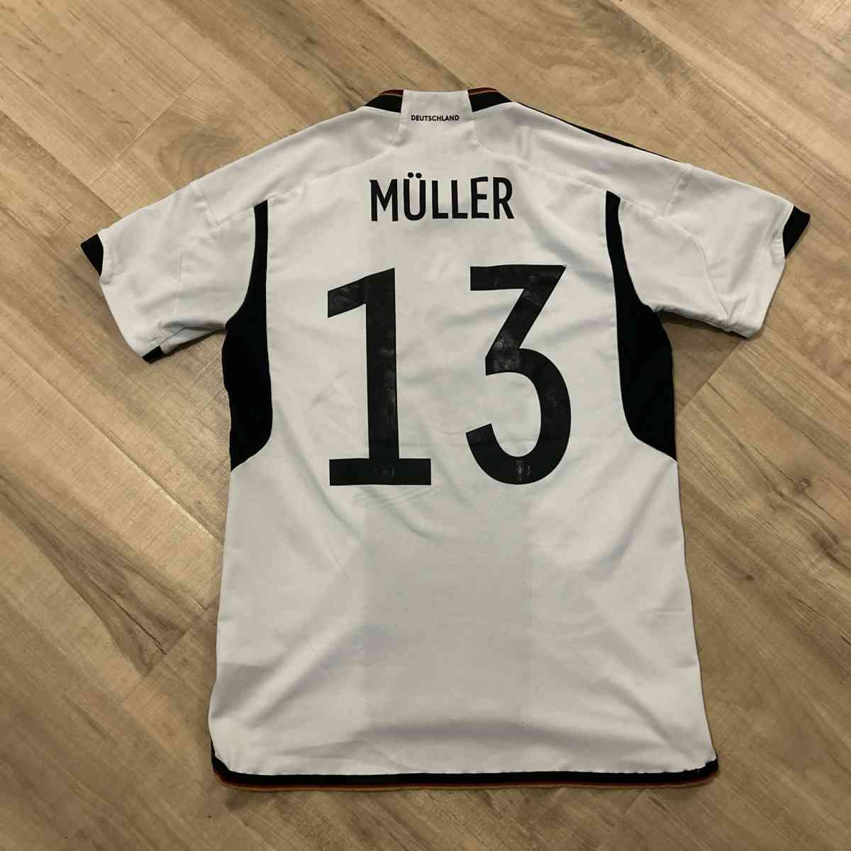 Germany 20102011 white and black home football shirt