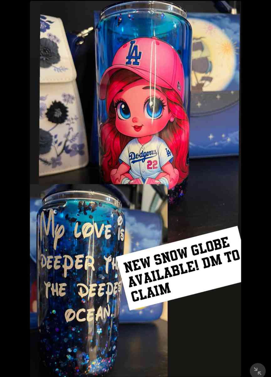 dodgers princess Ariel snow globe cup