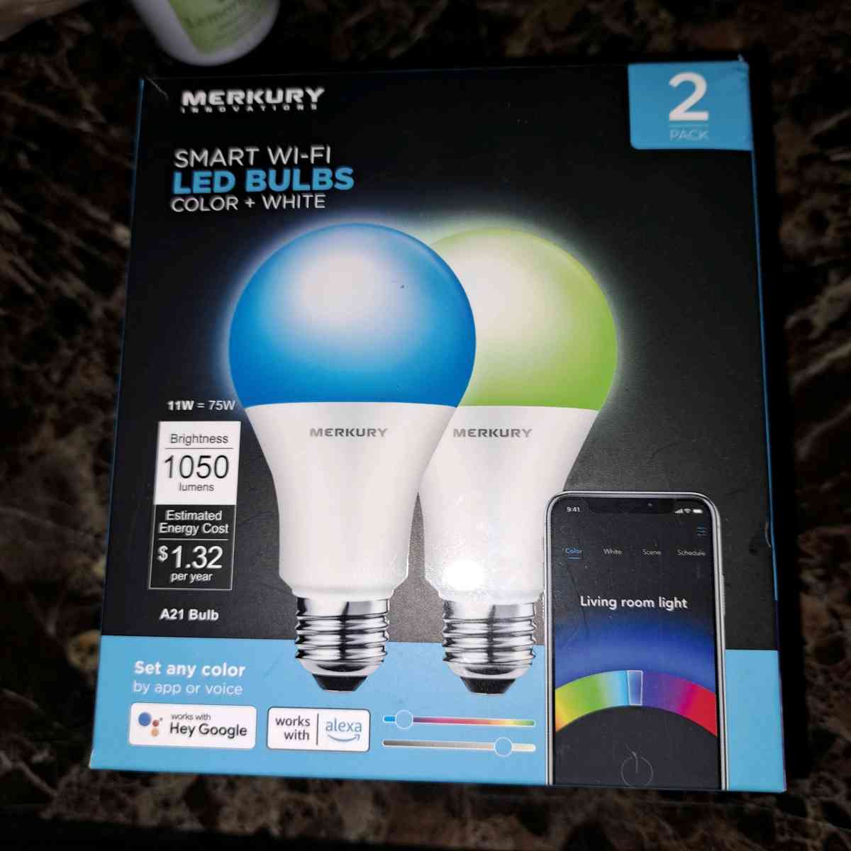 LED smart wifi light bulbs 2 pack