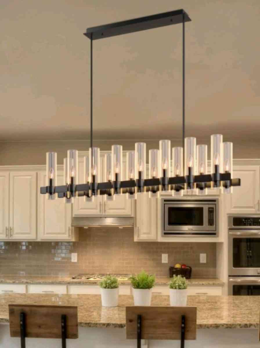 Dimmable Modern 16 Light Black Chandelier