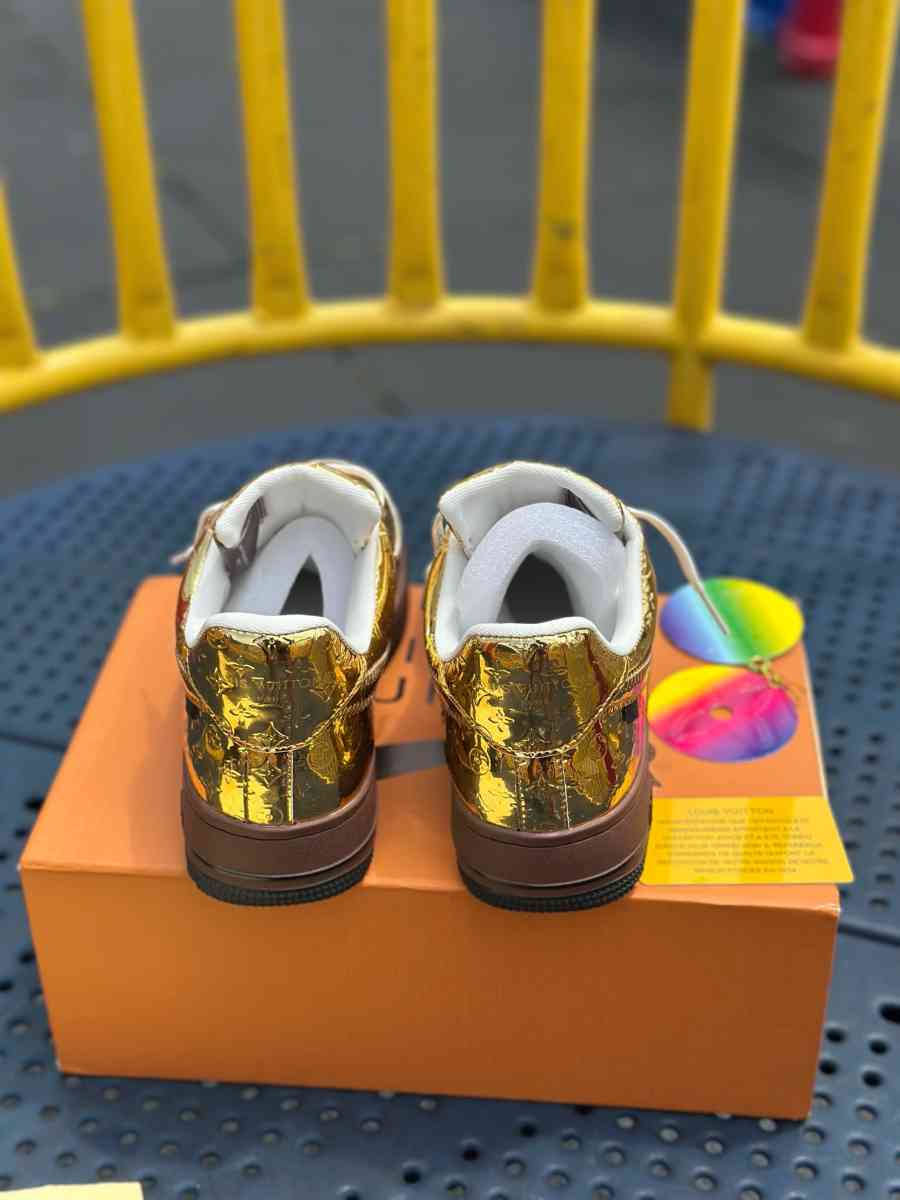 Louis Vuitton x Air Force 1 Low Metallic Gold