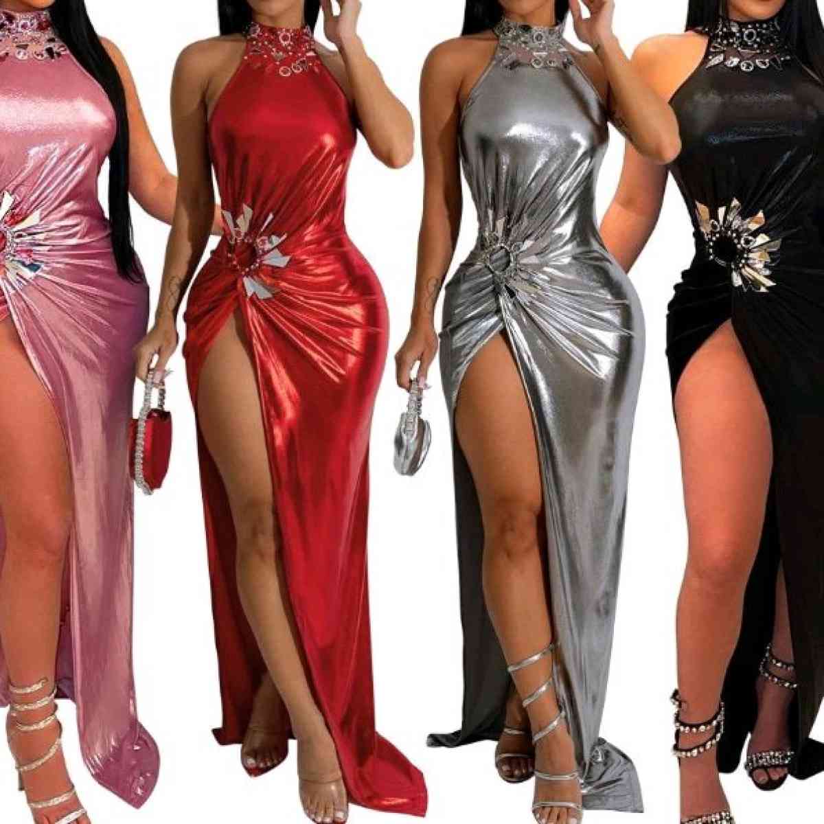 long high split Silver Color left