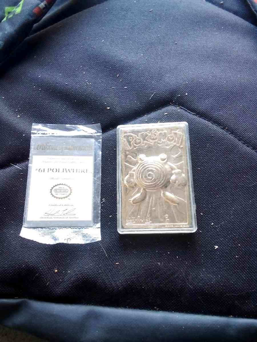 Poliwhirl Gold plated trading card