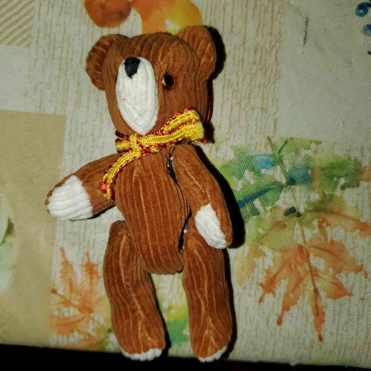 Vintage Jointed Brown Corduroy Plush Bear