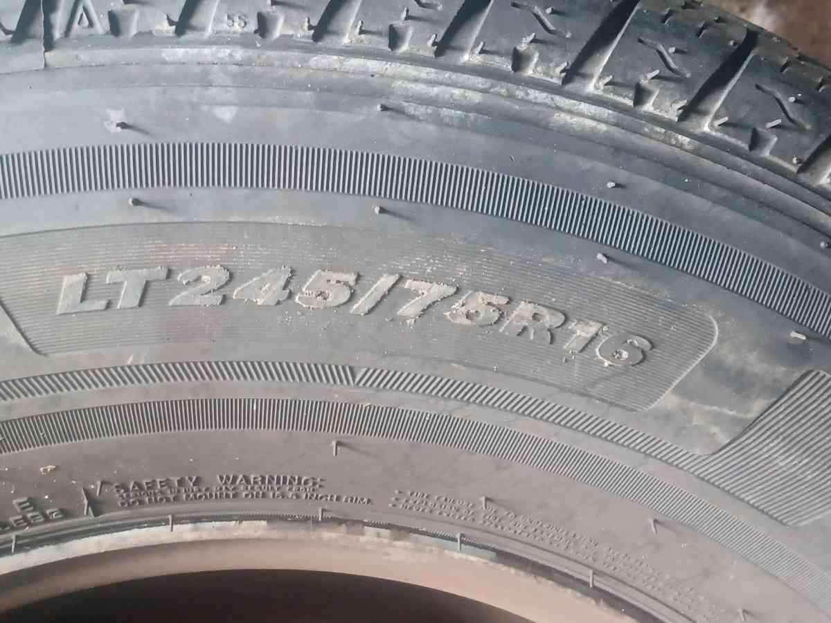 tires  245 75 17 LT 3 tires available like  new