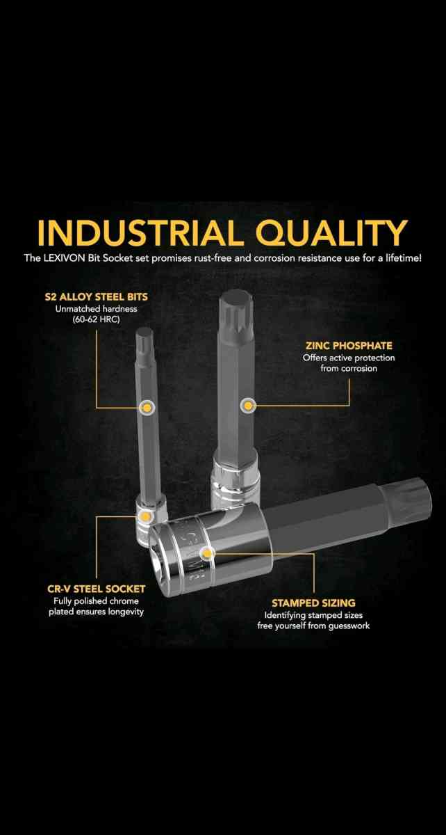 XZN Triple Square Spline Bit Socket SetExtra Long 4Inc10Piec