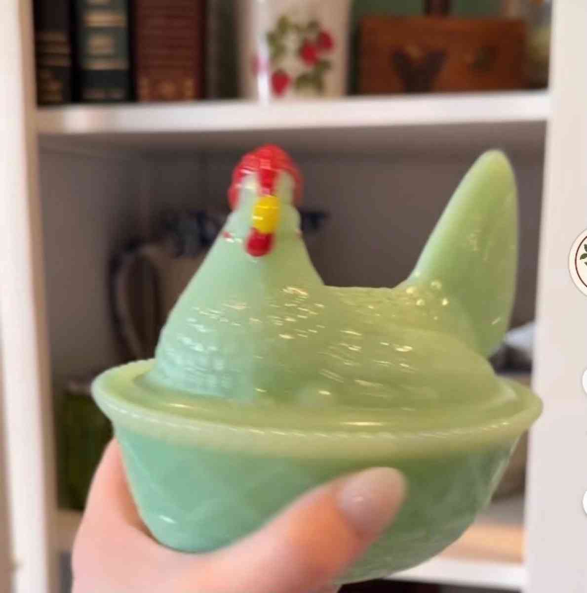 vintage glass hens on nest