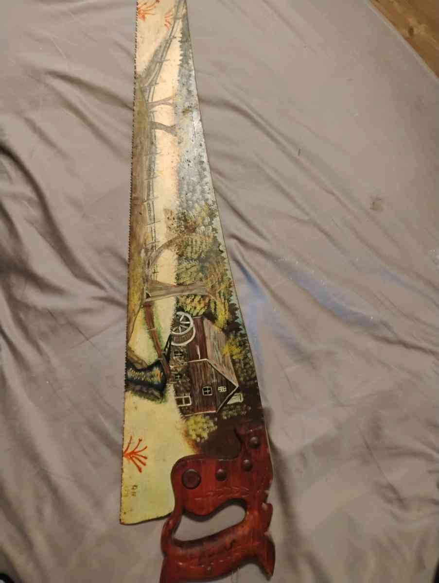 1990 AH Antique Hand Painted Saw