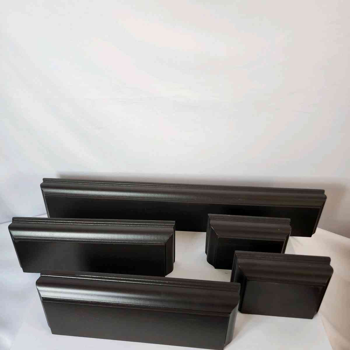 16 IN X 4 IN X 175 IN BROWN WALL MOUNTING SHELVES SET OF 5