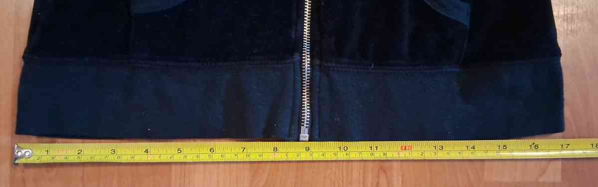 BCBGMAXAZRIA BLACK GELVET HOODIE WOMENS SMALL