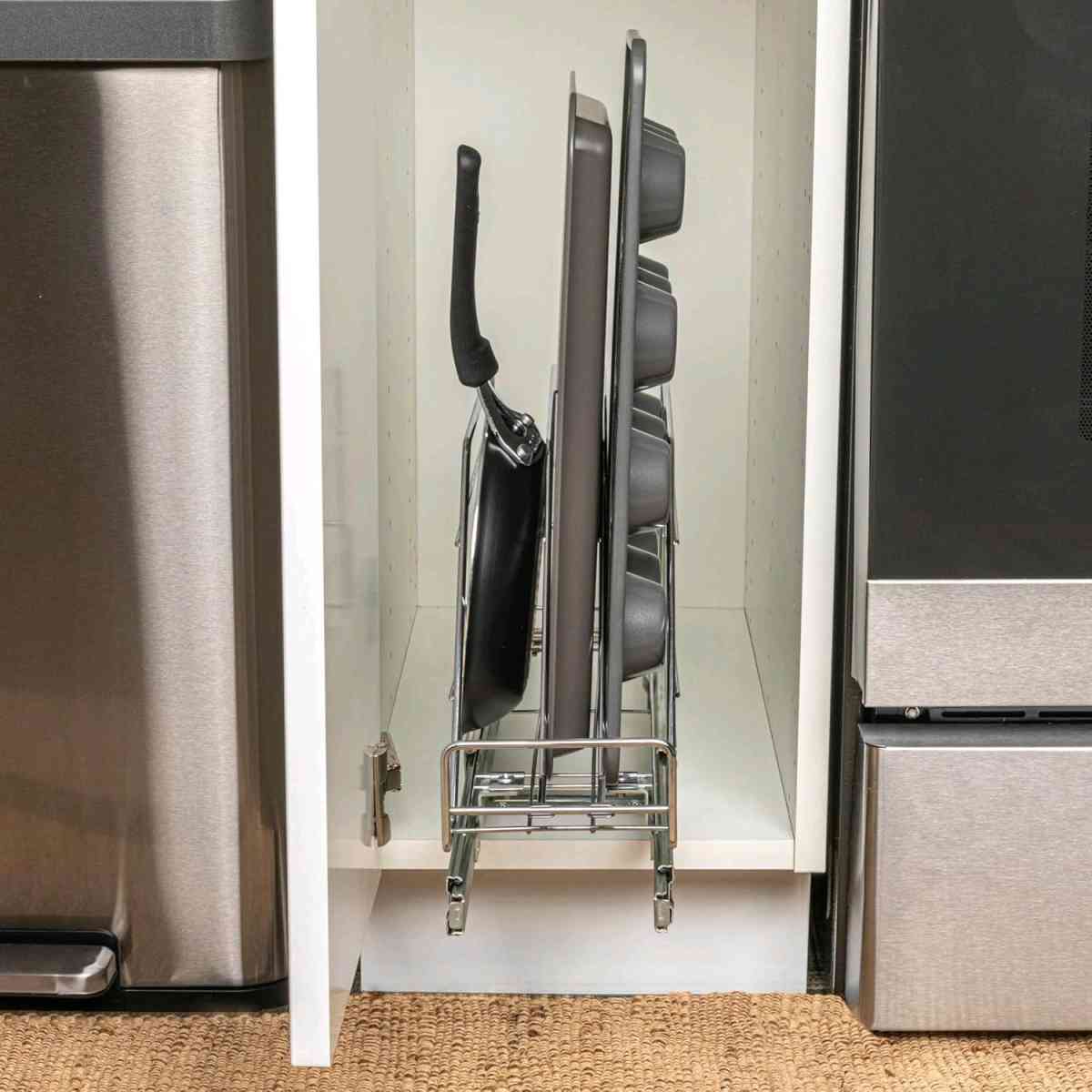 GLIDEZ CHROME STEEL COOKWARE AND BAKEWARE PULLOUT ORGANIZER