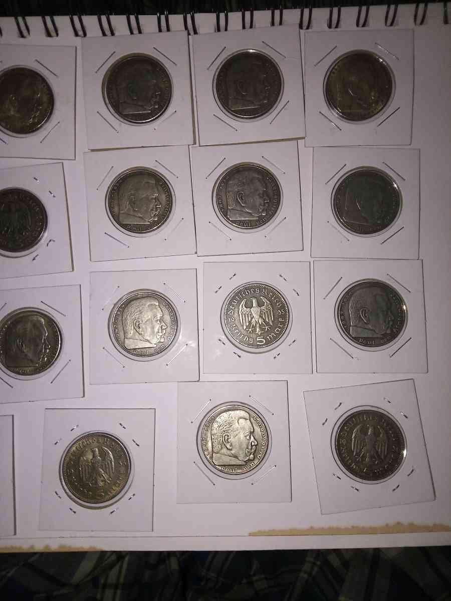 5 Reichsmark silver German WWII coins