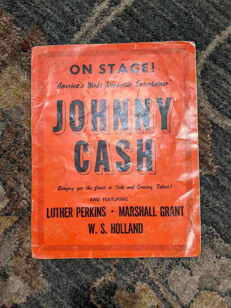 autographed by Johnny Cash on stage flyer
