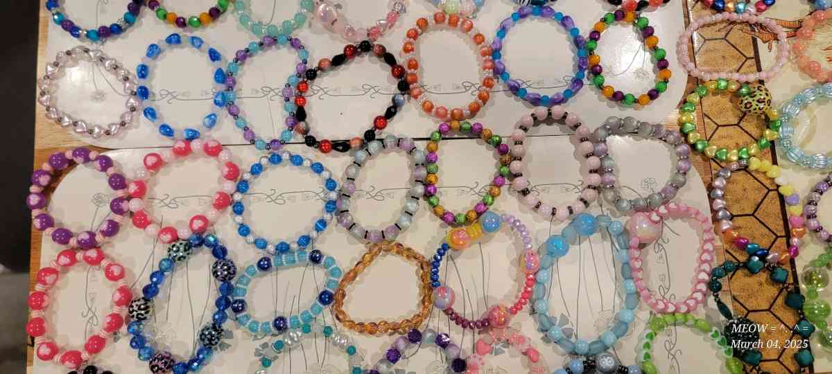 Homemade beaded bracelets
