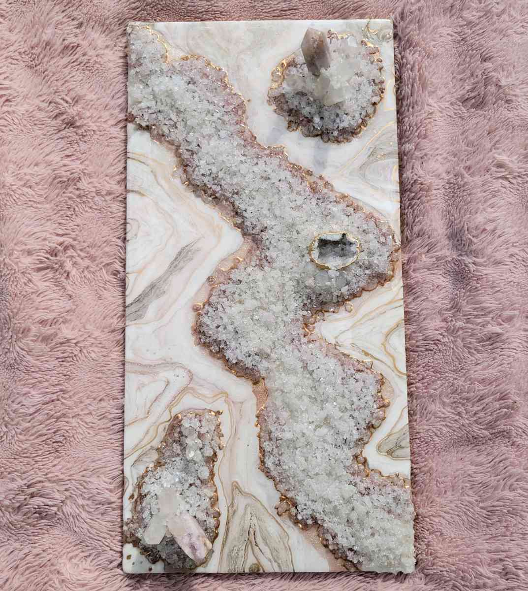 Pink Amethyst Geode Wall Art