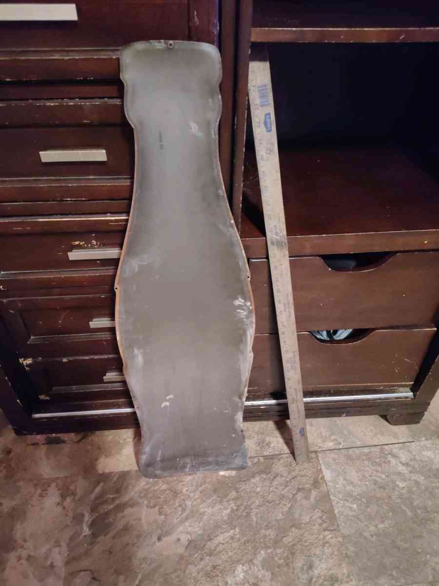 vintage Coca Cola bottle shaped die cut sign