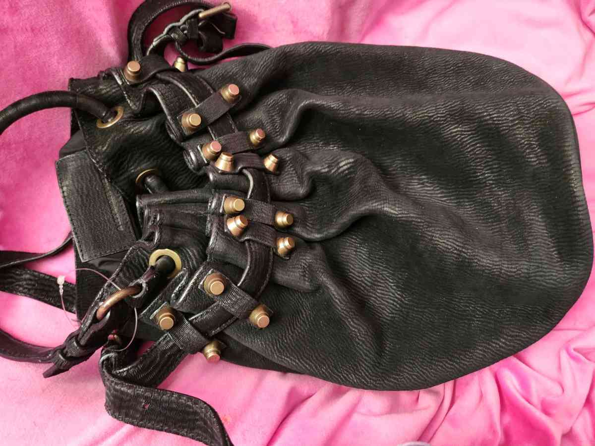 Alexander Wang black suede studded bag Diego Bucket bag