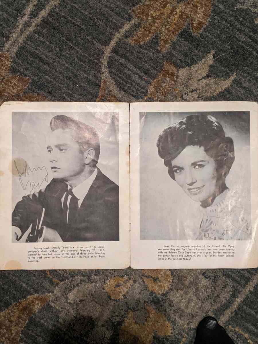 autographed by Johnny Cash on stage flyer