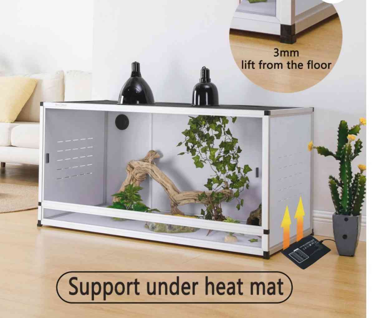 white 40x16x16  reptile enclosure