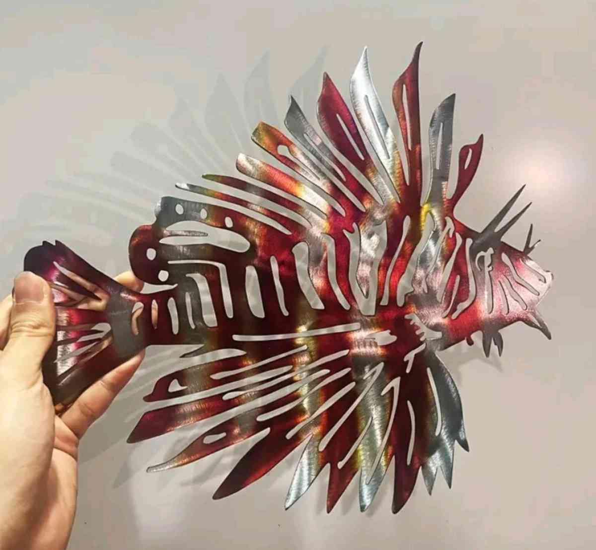 Metal Lion Fish Wall Decor