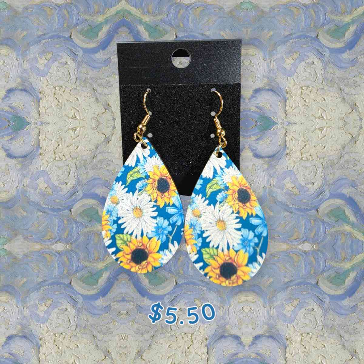 Teardrop Earrings Flowers