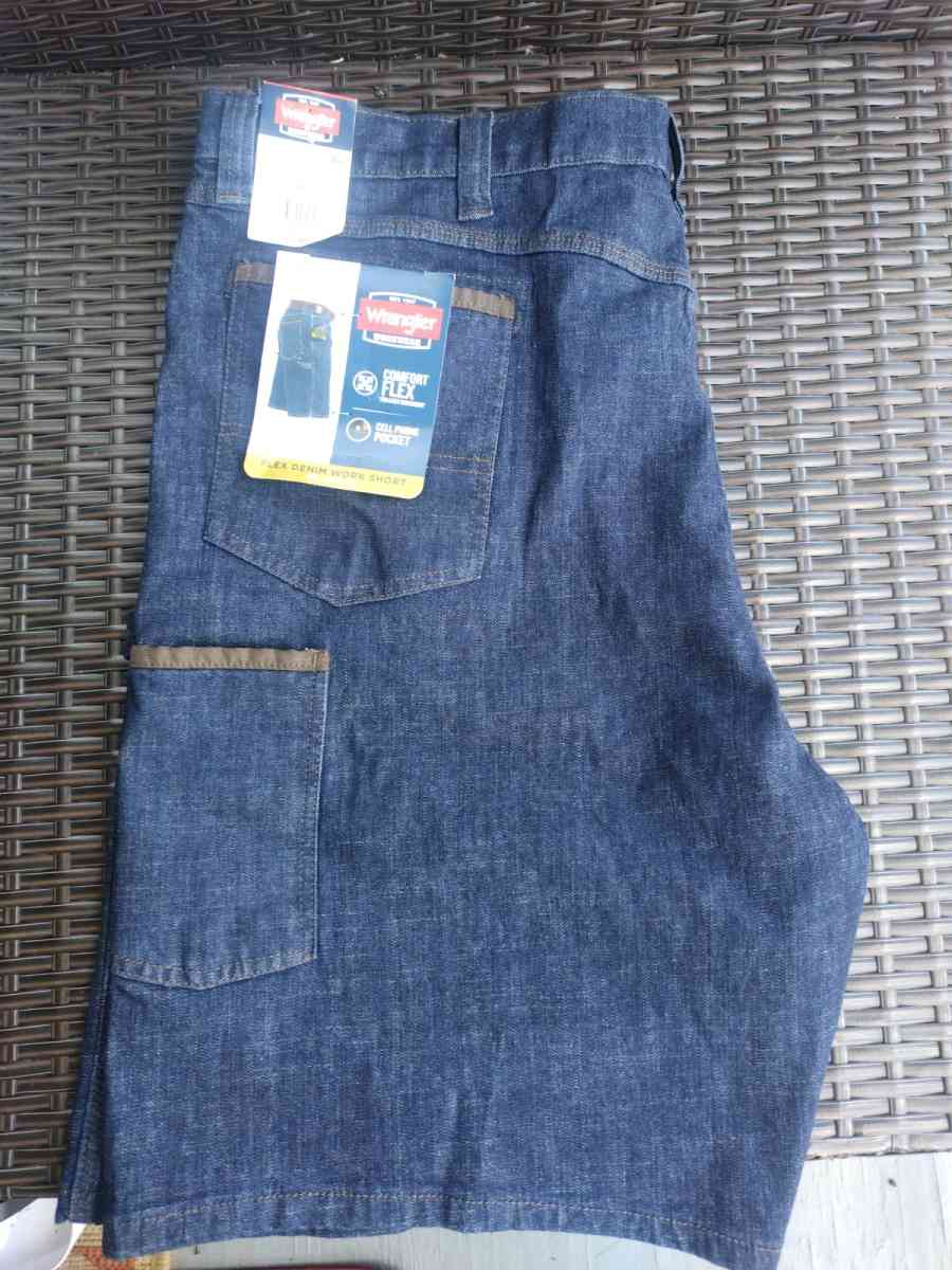 wrangler flex Denim work shorts