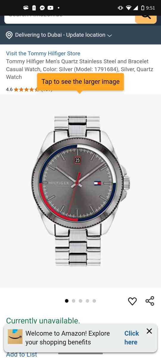 Tommy Hilfiger Mens Quartz Stainless Steel and Bracelet Casu