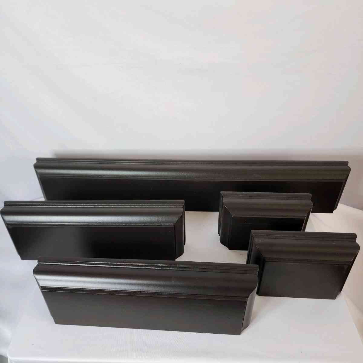 16 IN X 4 IN X 175 IN BROWN WALL MOUNTING SHELVES SET OF 5