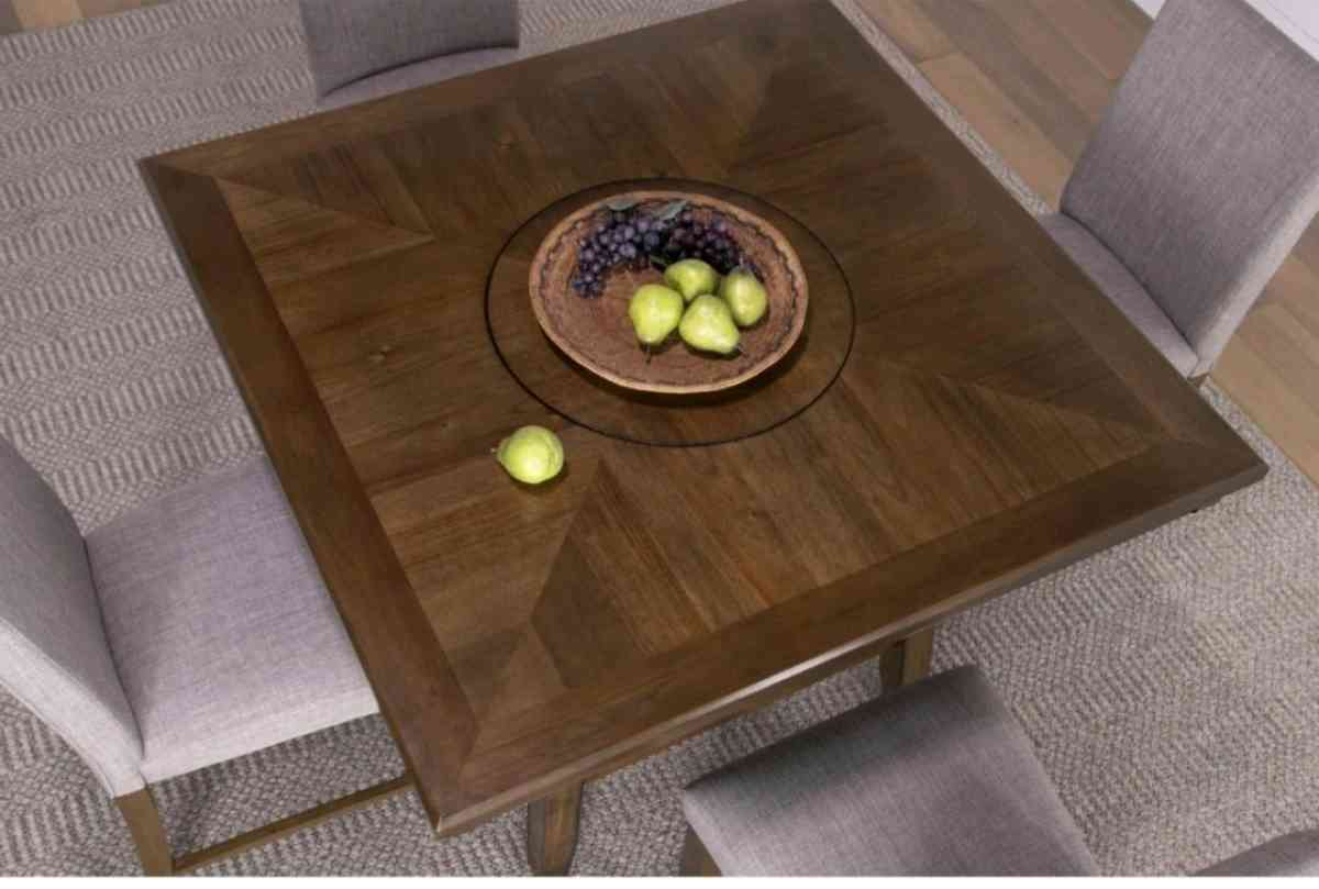 Hyland Brown Grey 48 CounterHeight Table Set w Lazy Susan