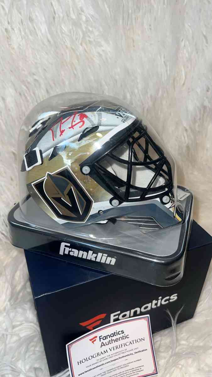 New MARCANDRE FLEURY SIGNED VEGAS GOLDEN KNIGHTS Mini Goalie