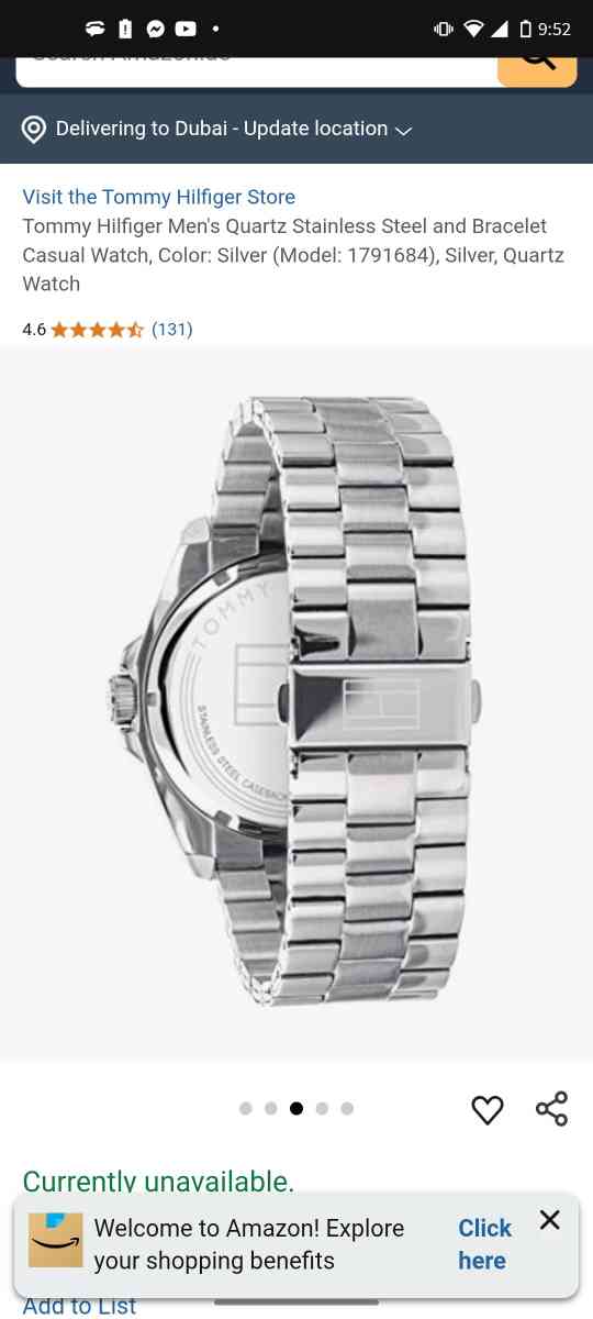 Tommy Hilfiger Mens Quartz Stainless Steel and Bracelet Casu