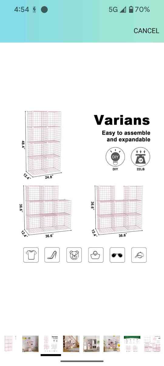 Metal Wire 8 Cube Organizer