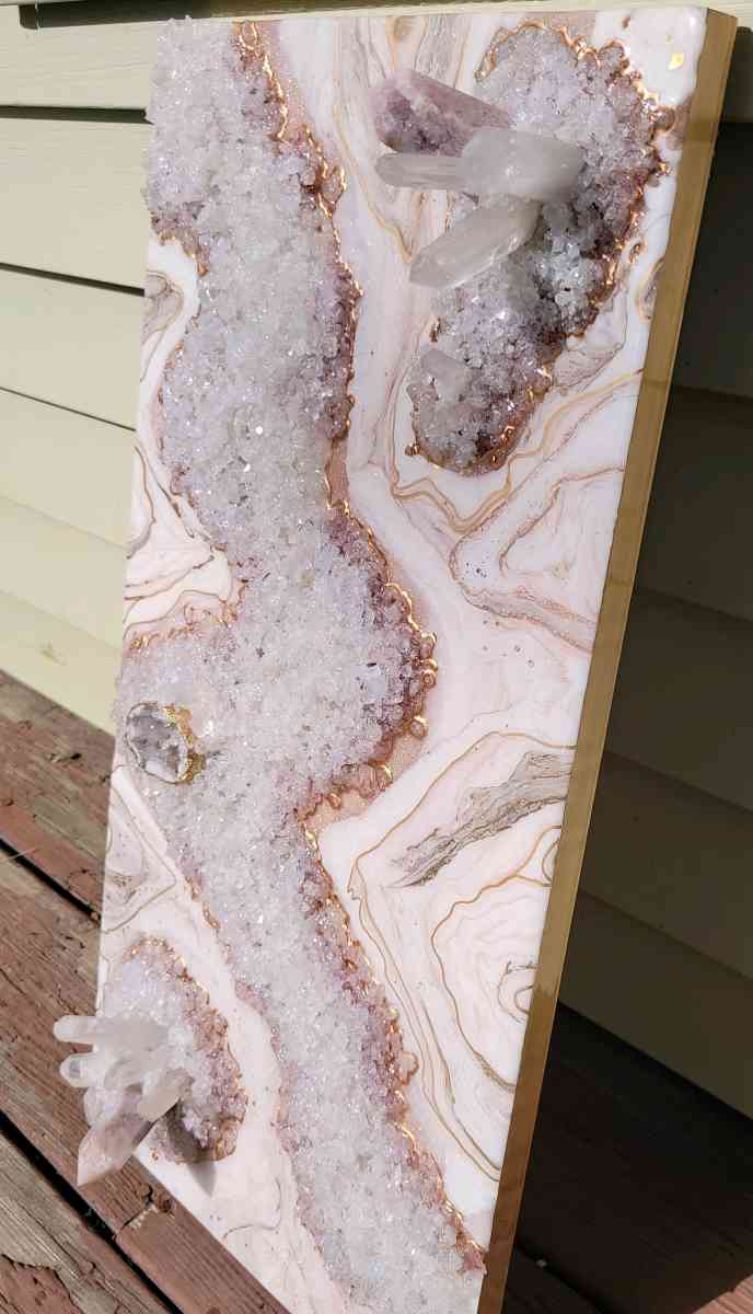 Pink Amethyst Geode Wall Art