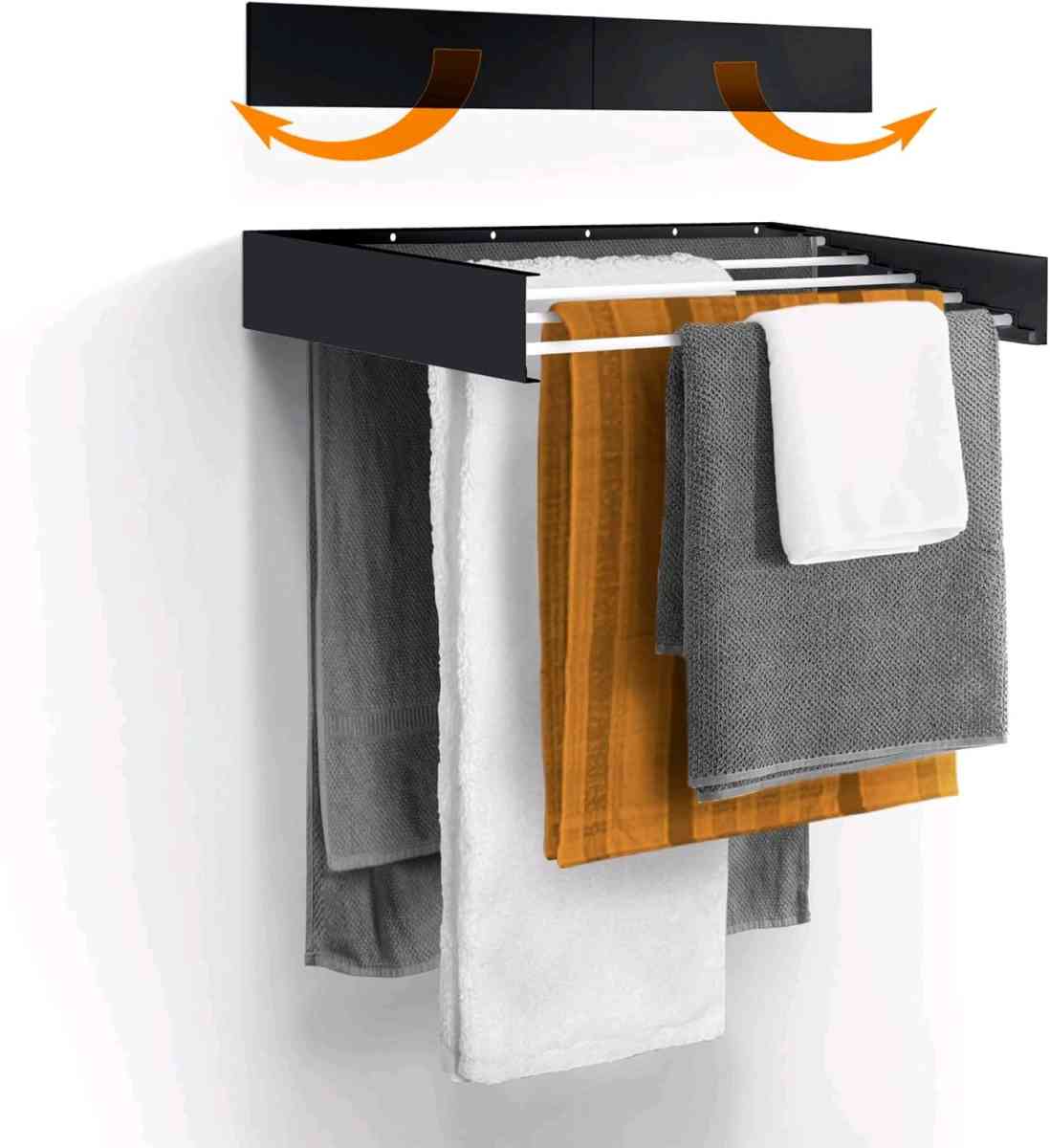 LAUNDRY DRYING RACK WALL MOUNTED RETRACTABLE CLOTHES DRYING