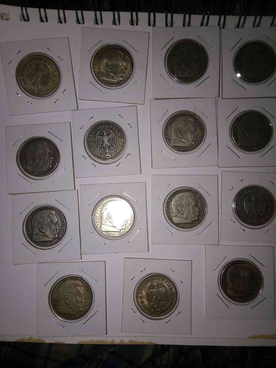 5 Reichsmark silver German WWII coins