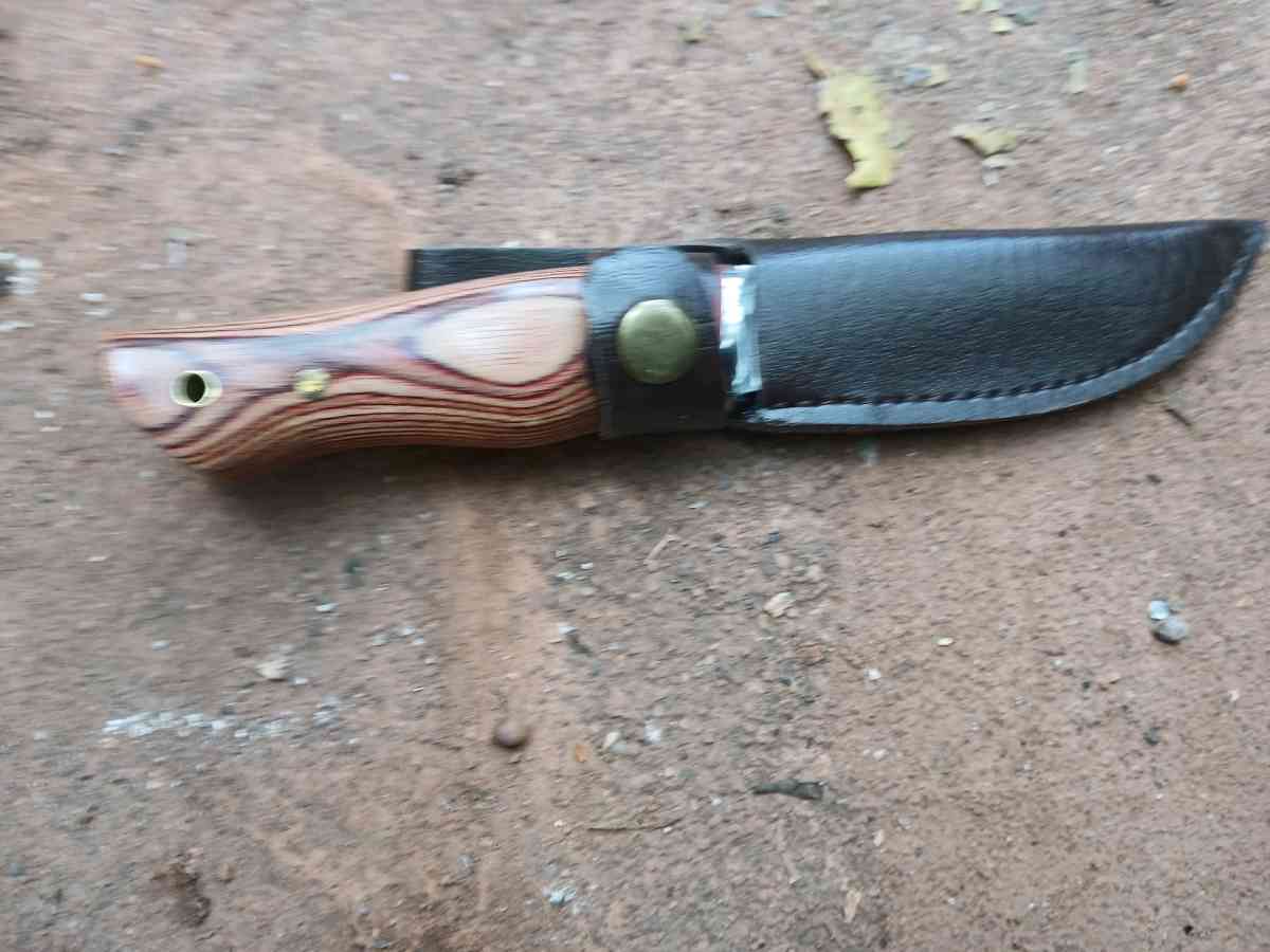 fixed blade Damascus boot knife
