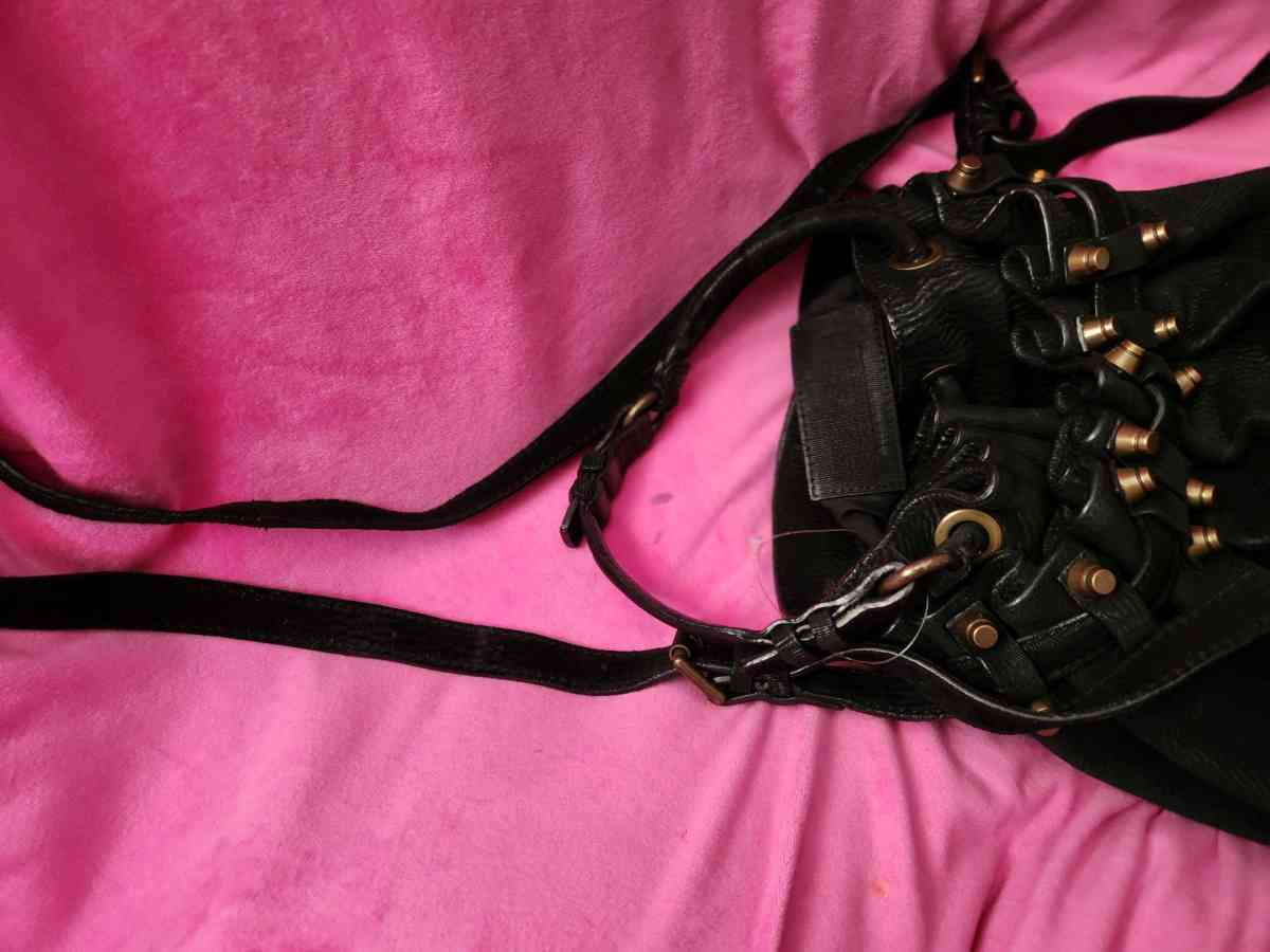 Alexander Wang black suede studded bag Diego Bucket bag