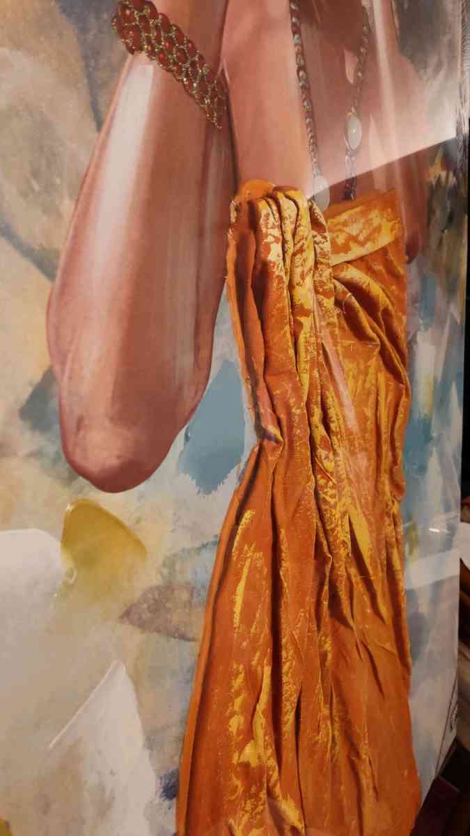 vibrate orange dress art art print