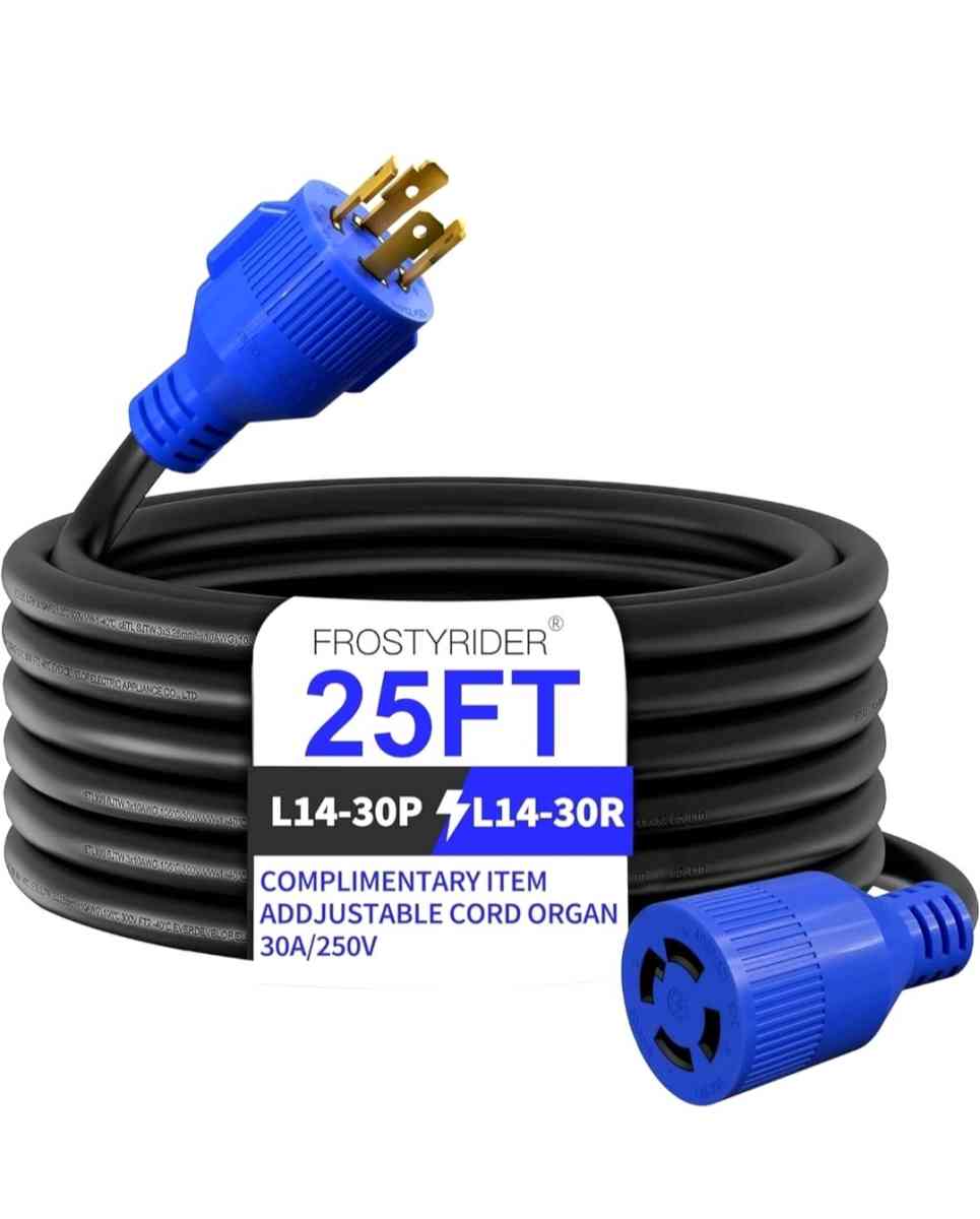 4 Prong 30 Amp 25 Foot Generator Extension CordNEMA L1430PL1