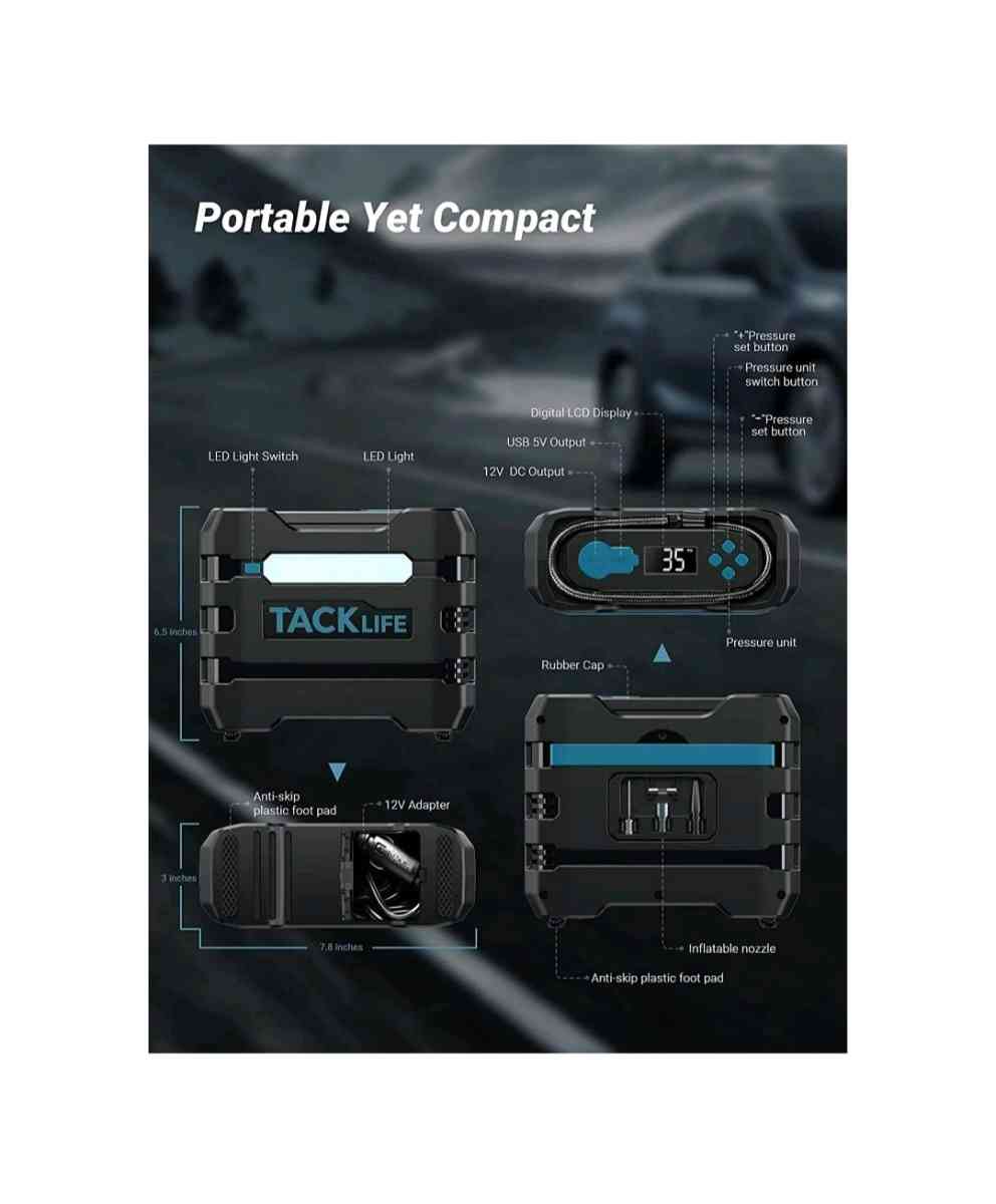 Portable Tire Inflator para autos motos y bicicletas