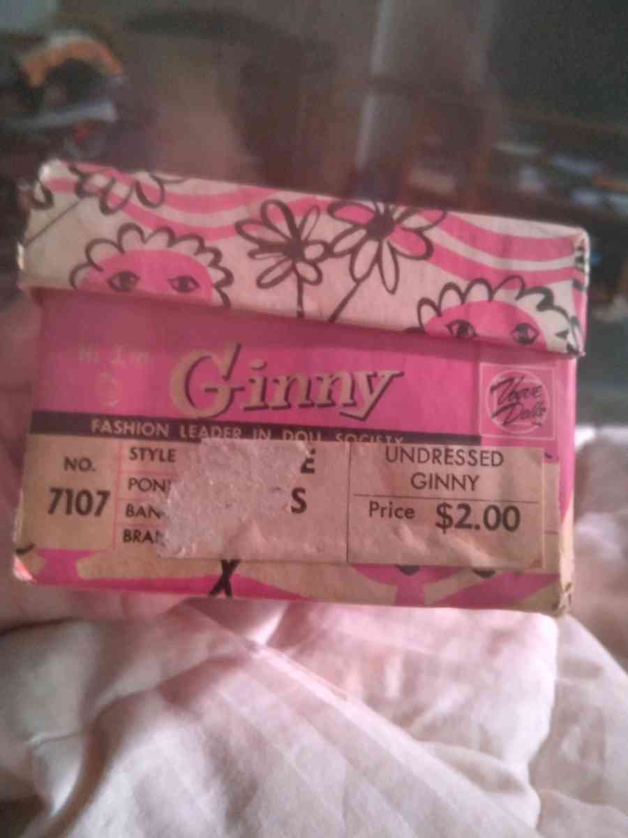 1950s Ginny doll in original dress diaper and box