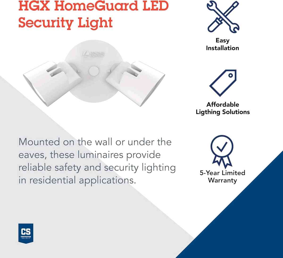 HOMEGUARD 2LIGHT LED OUTDOOR FLOOD LIGHTS WALL OR CEILING