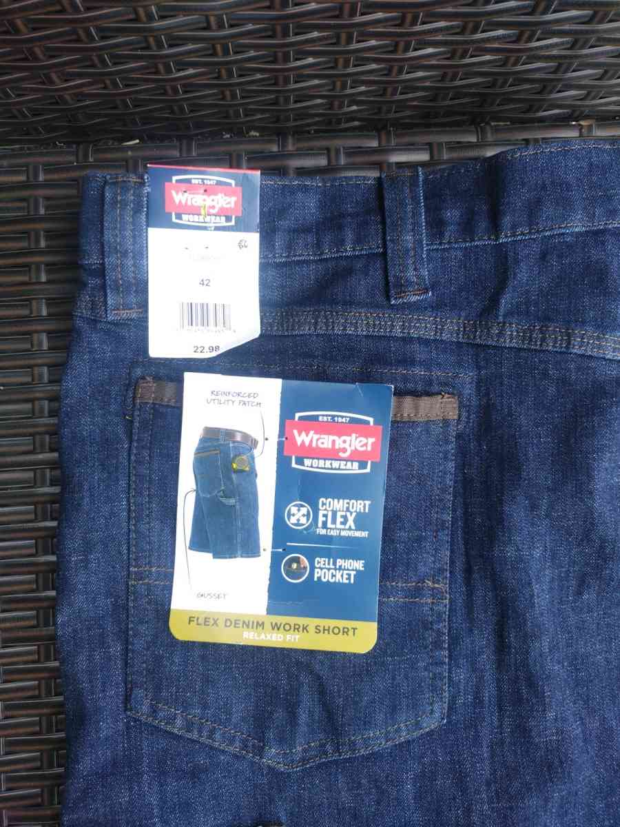 wrangler flex Denim work shorts