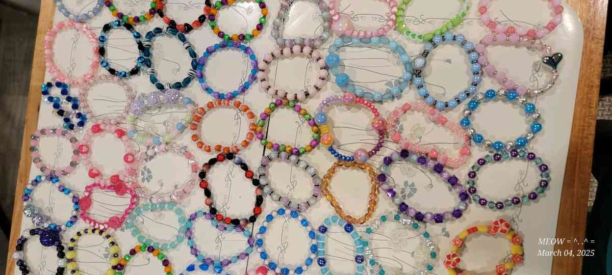 Homemade beaded bracelets