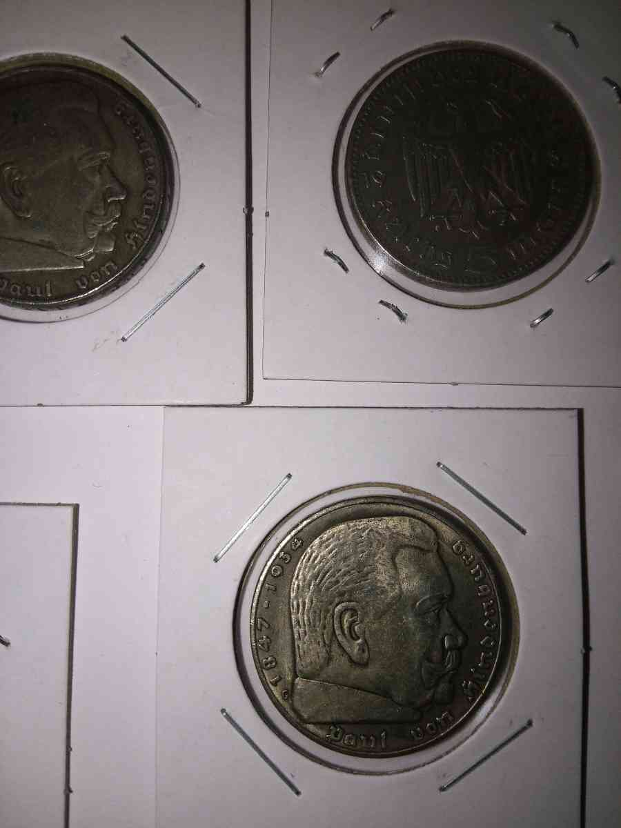 5 Reichsmark silver German WWII coins