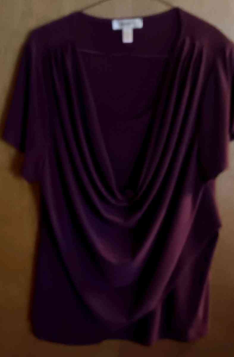 A burgundy dress blouse
