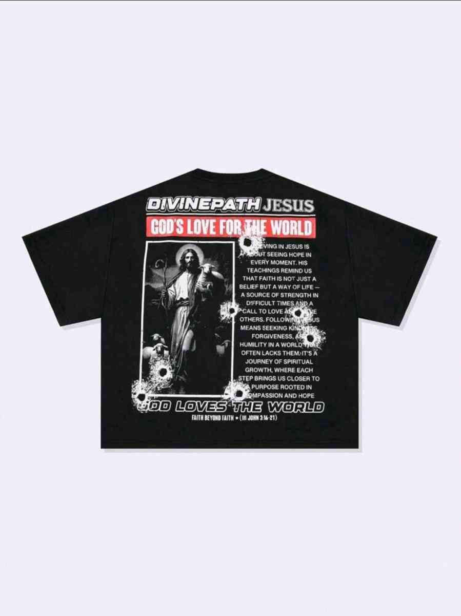 ROMWE MEN Mens Gothic Jesus Loose