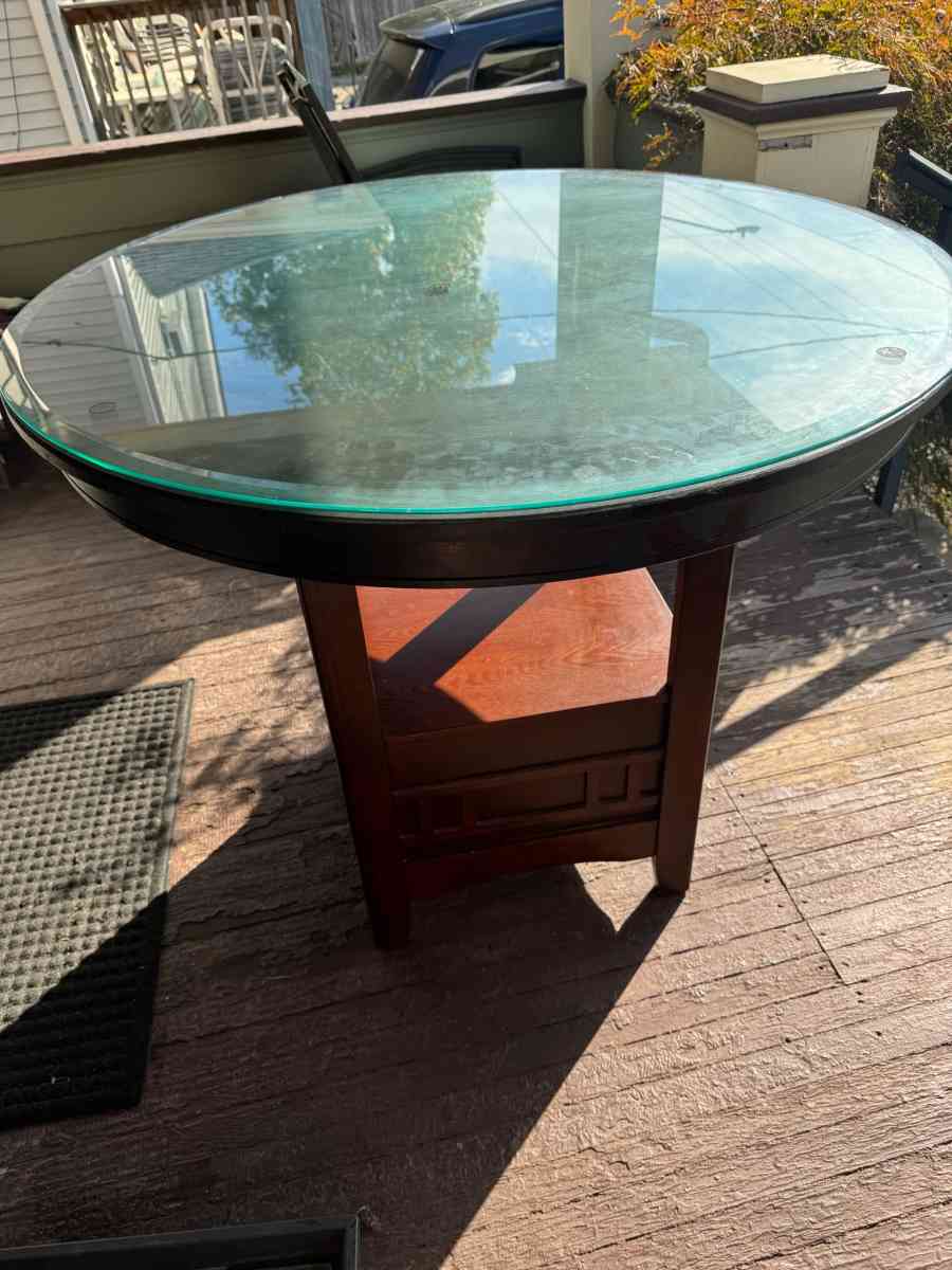 wooden high top table