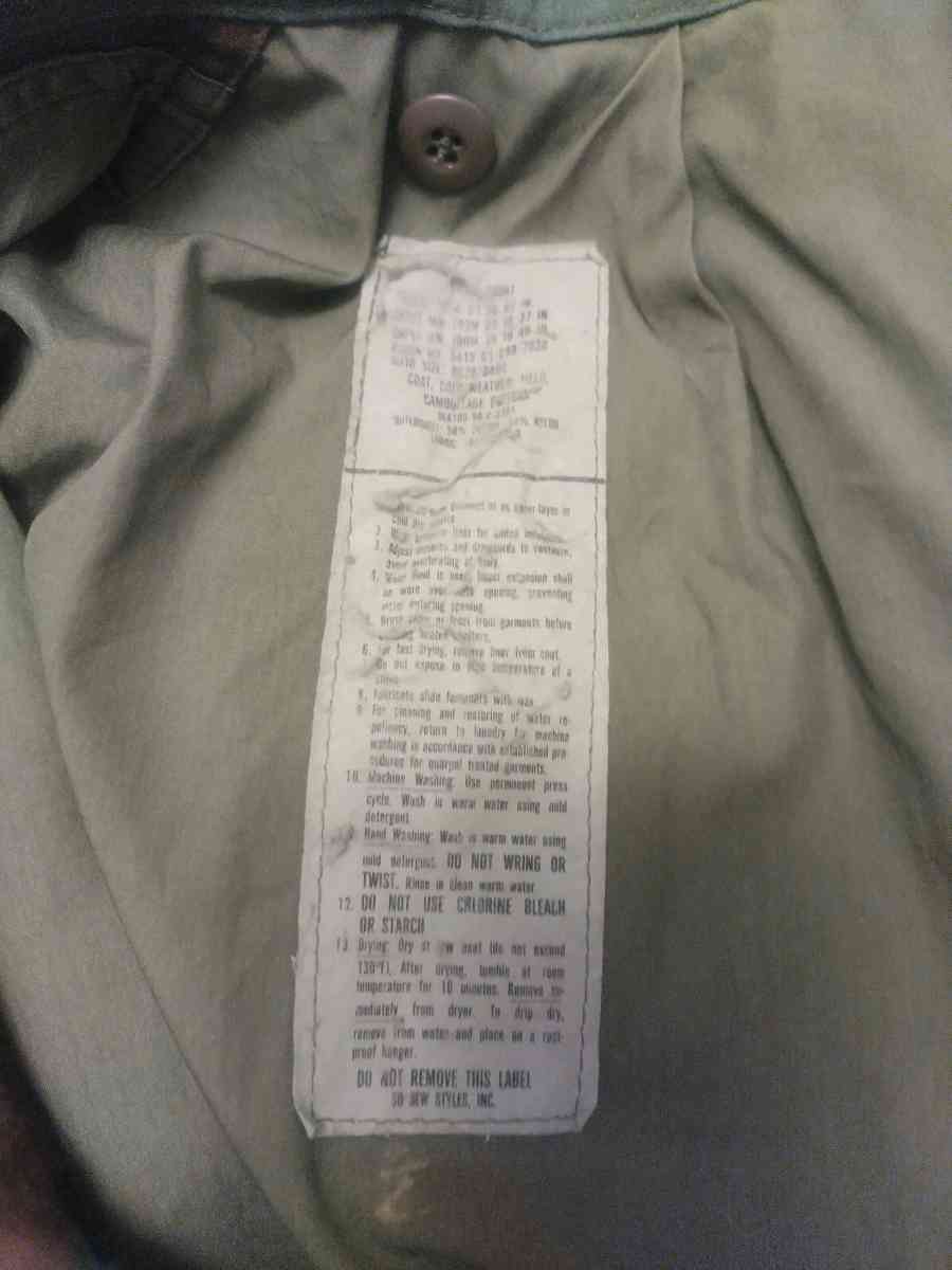 Vintage Field Jacket Camo US Navy Military Mens Size mediun