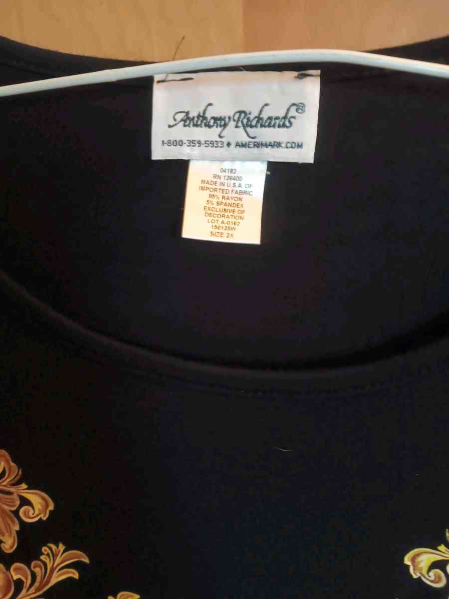 Black with gold design tunic